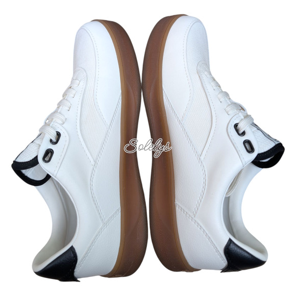 Vessi Courtside Classic Mens 7 Off White Black Vegan Waterproof Dyma-Tex Sneaker - Picture 10 of 11